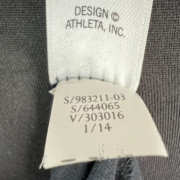 ATHLETA Black Ruched Dress Stretch V-Neck Racerback Tank Casual Size Small S - Picture 12 of 12